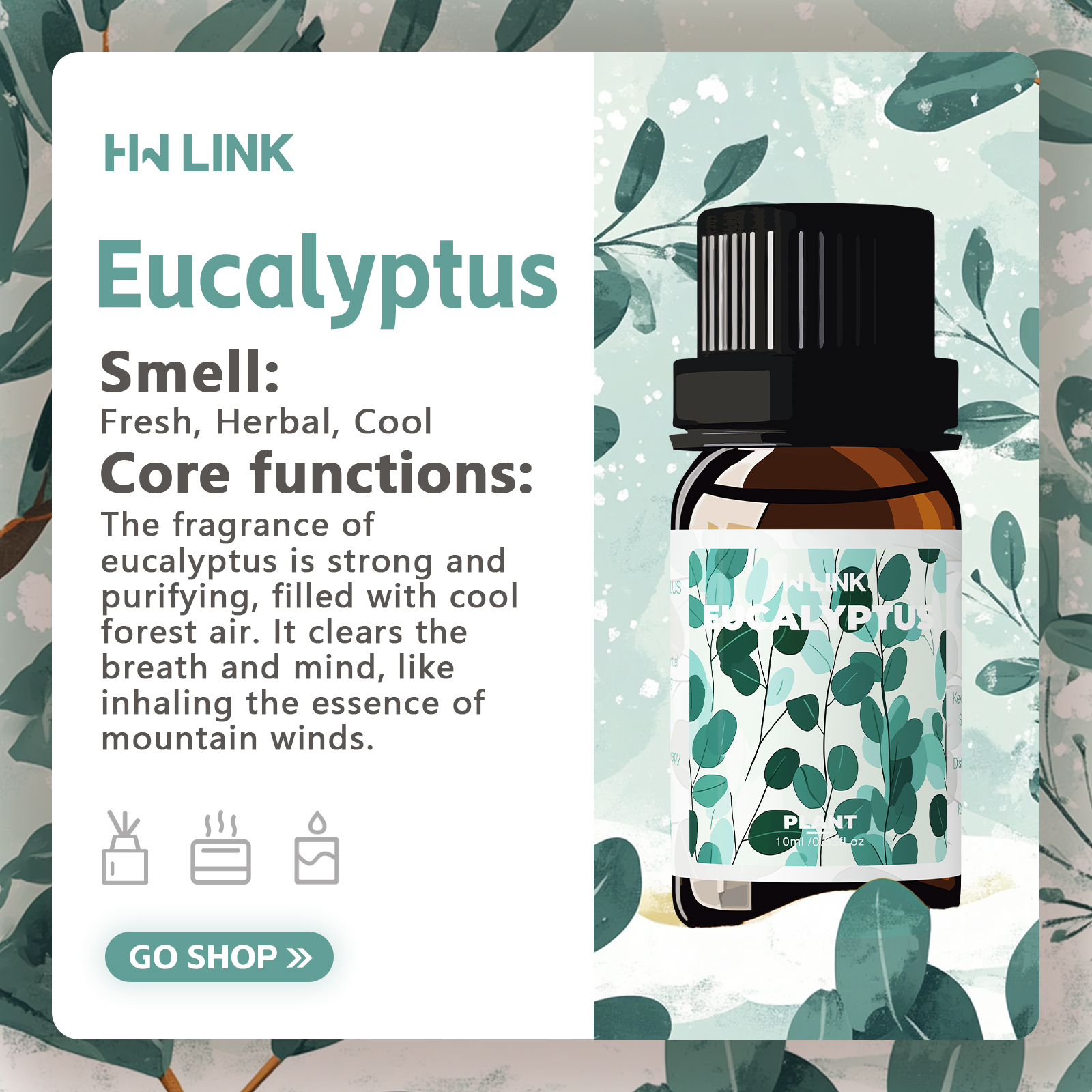 Eucalyptus Essential Oils 10ml – обзор и цена Aromatherapy Diffuser