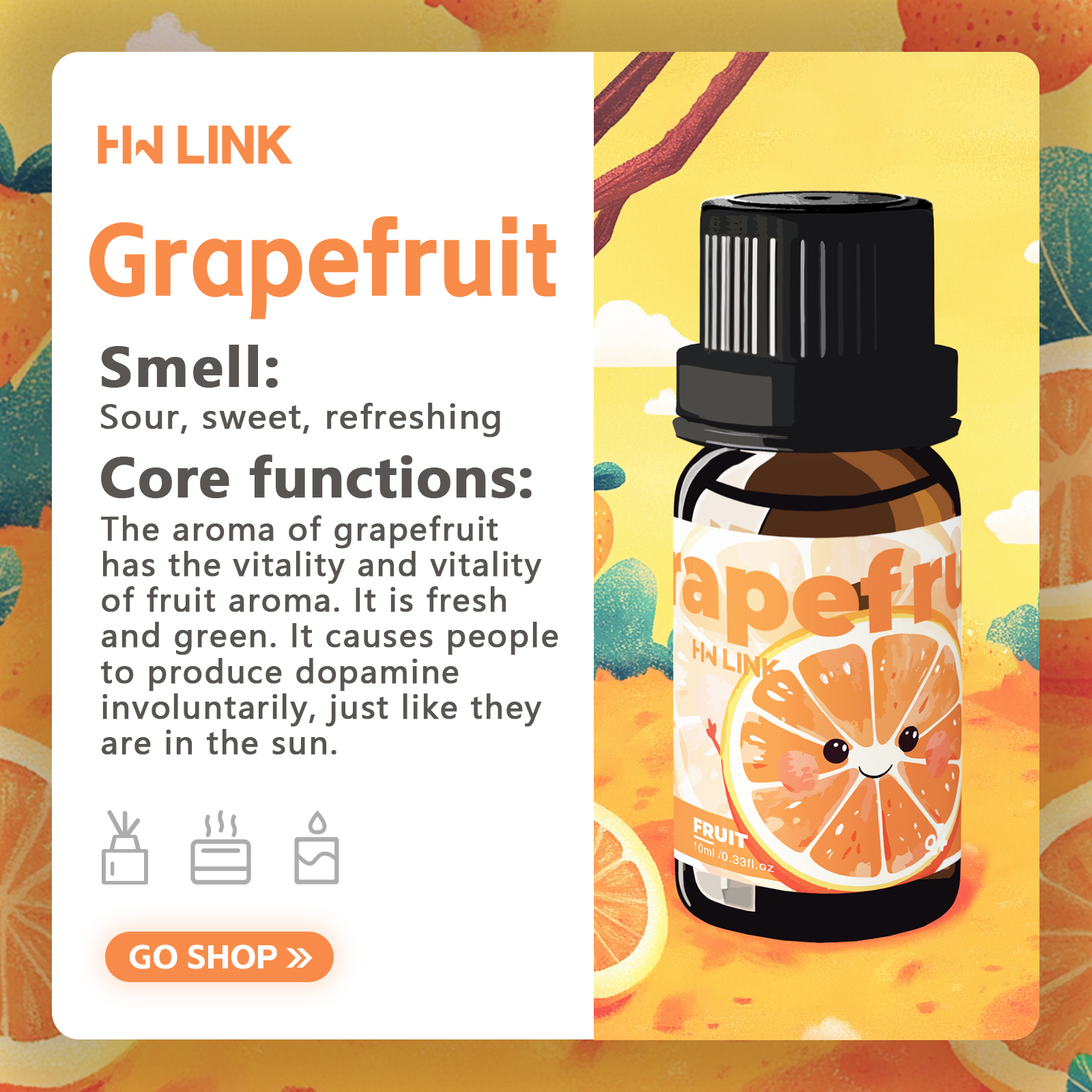 Grapefruit Essential Oils 10ml – обзор и цена Aromatherapy Diffuser